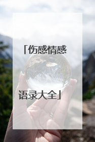 伤感情感语录大全