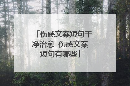 伤感文案短句干净治愈 伤感文案短句有哪些
