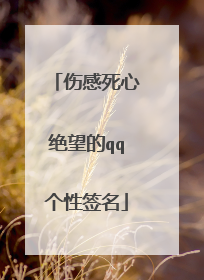 伤感死心绝望的qq个性签名