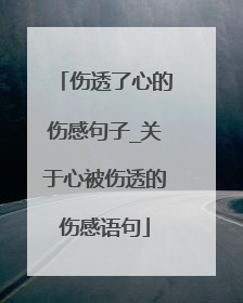 伤透了心的伤感句子_关于心被伤透的伤感语句