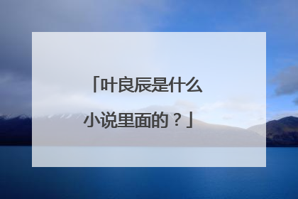 叶良辰是什么小说里面的？
