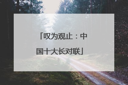 叹为观止：中国十大长对联