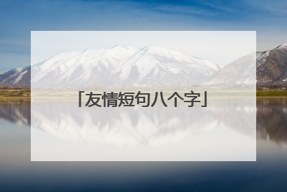 友情短句八个字