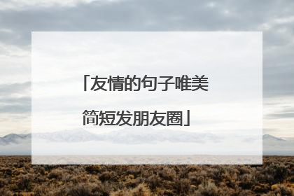 友情的句子唯美简短发朋友圈