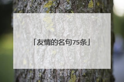 友情的名句75条