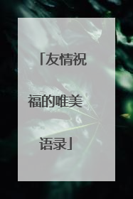 友情祝福的唯美语录