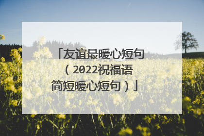 友谊最暖心短句（2022祝福语简短暖心短句）