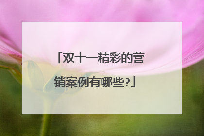 双十一精彩的营销案例有哪些?