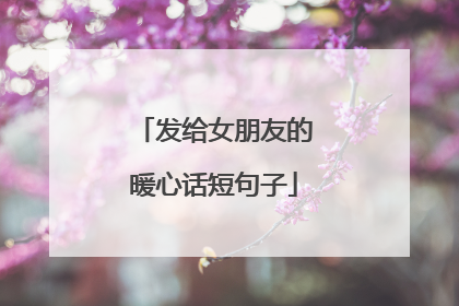发给女朋友的暖心话短句子