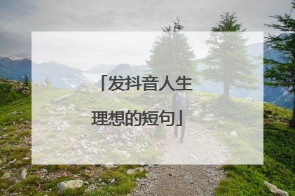 发抖音人生理想的短句