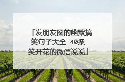 发朋友圈的幽默搞笑句子大全 40条笑开花的微信说说