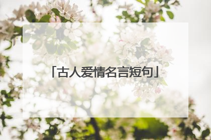 古人爱情名言短句