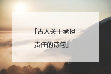 古人关于承担责任的诗句