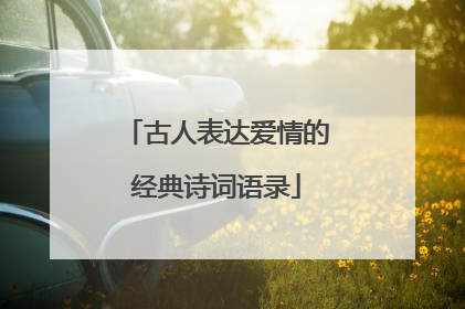 古人表达爱情的经典诗词语录