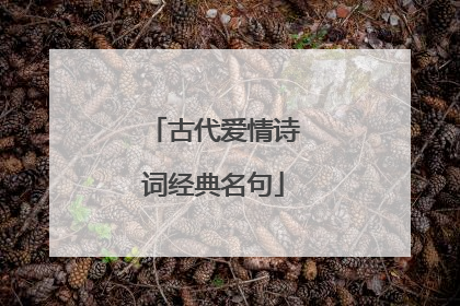 古代爱情诗词经典名句