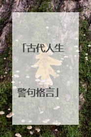 古代人生警句格言