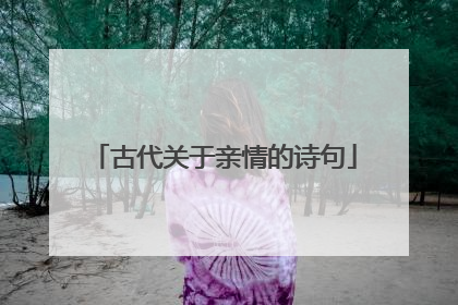 古代关于亲情的诗句