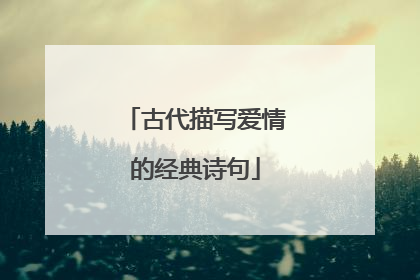 古代描写爱情的经典诗句