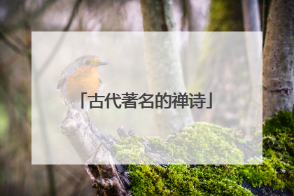 古代著名的禅诗