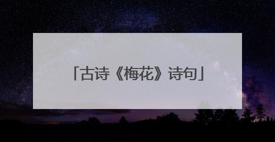 古诗《梅花》诗句