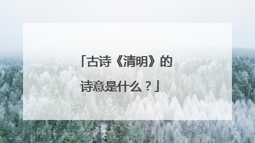 古诗《清明》的诗意是什么？
