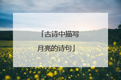 古诗中描写月亮的诗句