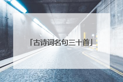 古诗词名句三十首
