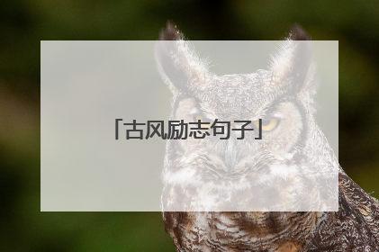 古风励志句子