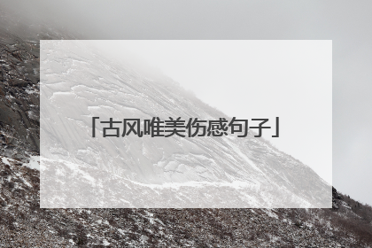 古风唯美伤感句子