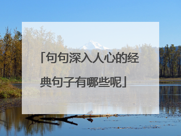 句句深入人心的经典句子有哪些呢