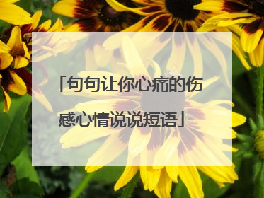 句句让你心痛的伤感心情说说短语