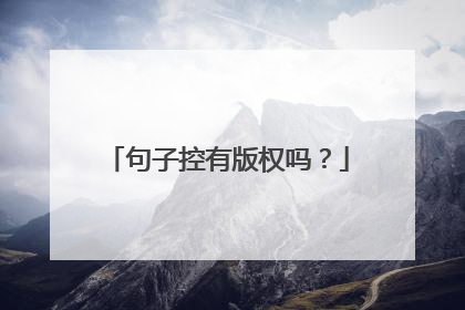 句子控有版权吗?