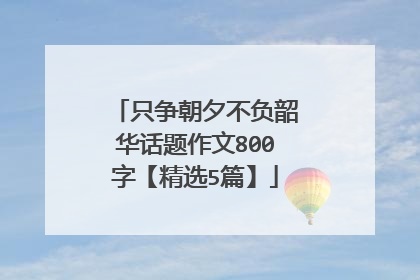 只争朝夕不负韶华话题作文800字【精选5篇】