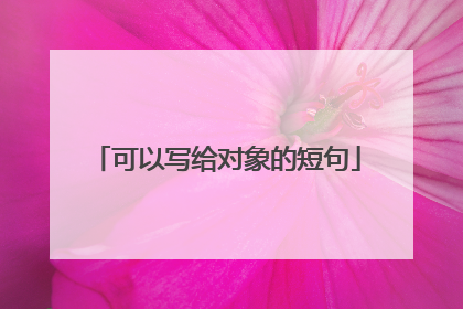 可以写给对象的短句