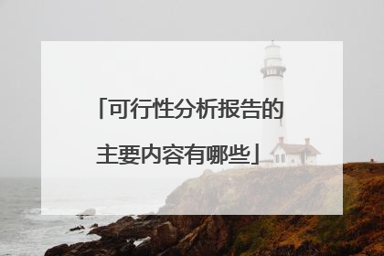 可行性分析报告的主要内容有哪些