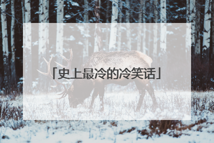 史上最冷的冷笑话