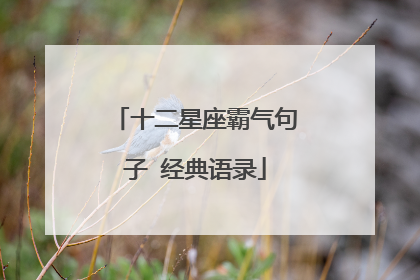 十二星座霸气句子 经典语录