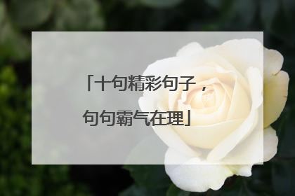十句精彩句子，句句霸气在理