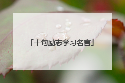 十句励志学习名言