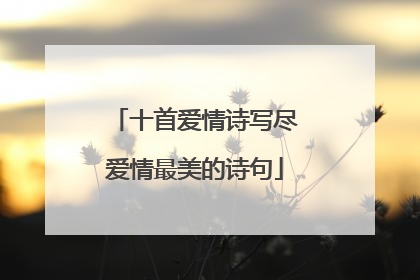 十首爱情诗写尽爱情最美的诗句