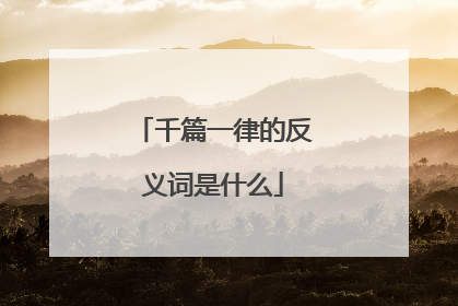 千篇一律的反义词是什么