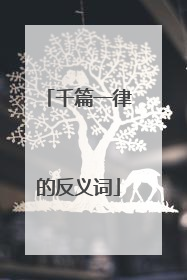 千篇一律的反义词