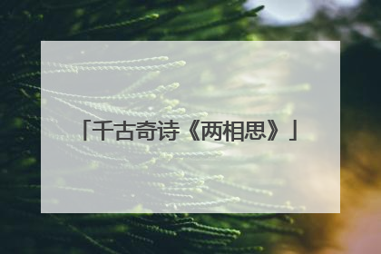 千古奇诗《两相思》