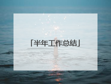 半年工作总结