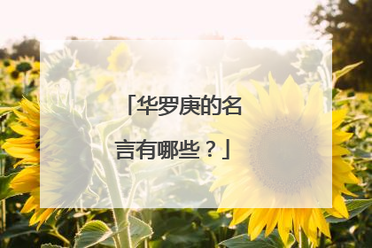 华罗庚的名言有哪些？
