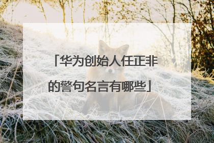 华为创始人任正非的警句名言有哪些