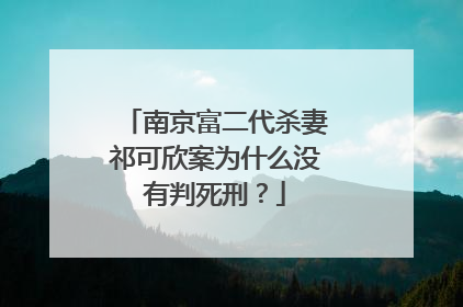南京富二代杀妻祁可欣案为什么没有判死刑？