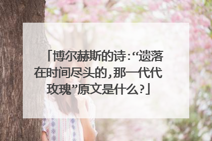 博尔赫斯的诗:“遗落在时间尽头的,那一代代玫瑰”原文是什么?