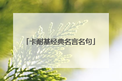 卡耐基经典名言名句