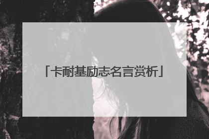 卡耐基励志名言赏析